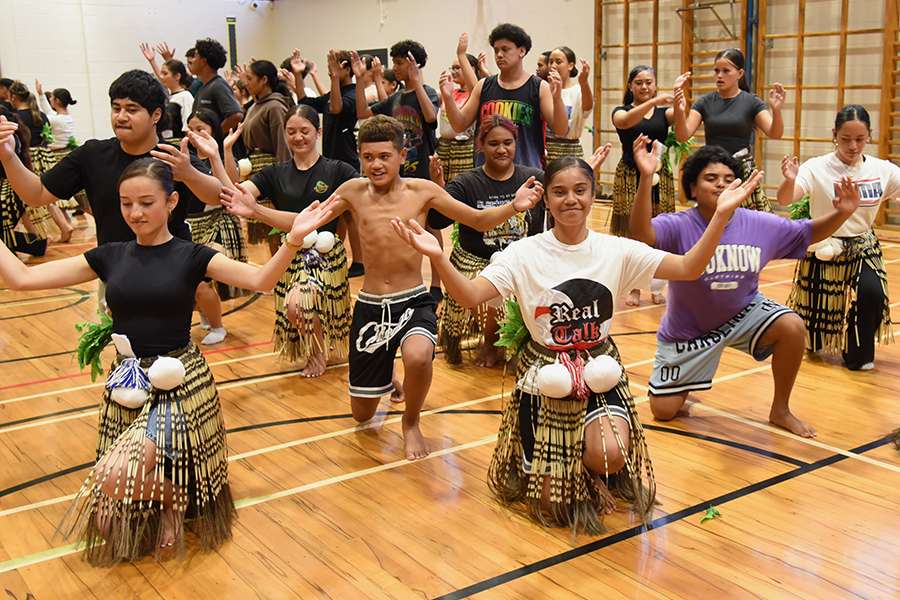 Students performing kapa haka